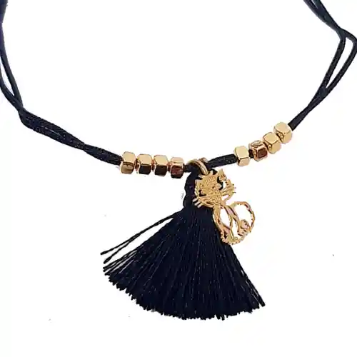 Pulsera negra oro goldfield