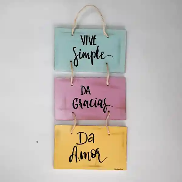 Retablos Vive simple, da gracias, da amor