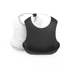 Twistshake Babero Bib 4 +m Pastel Black White
