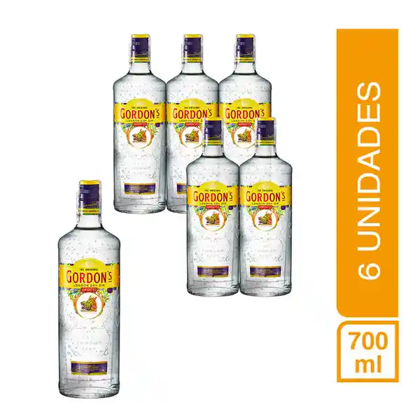 Gordons Dry Gin Pack 6 Botellas Ebra 700Ml