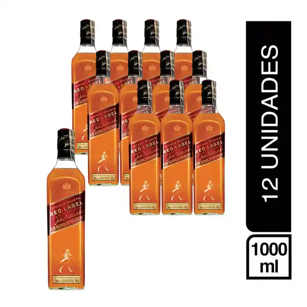 Johnnie Walker Pack 12 Botellas Red Label 1000Ml