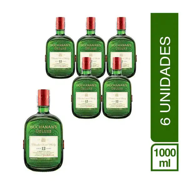   Buchanans  Pack 6 Botellasdeluxe 1000Ml 