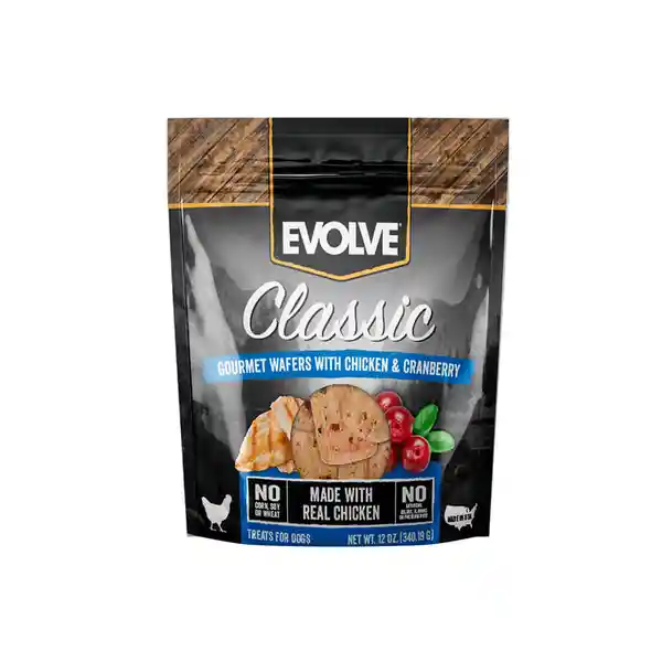 Evolve Snack Para Perro Wafers Classic Pollo 340 g