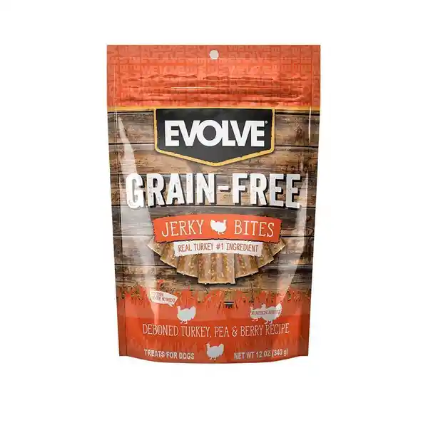Evolve Snack Para Perro Grain Free Jerky Bites de Pavo 340 g