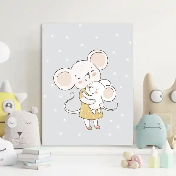 Aloha Baby Cuadro Bebe Mouse Mom 20X30