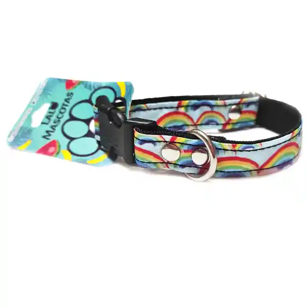 Lalo Mascotas Collar Porta Placa Arcoiris