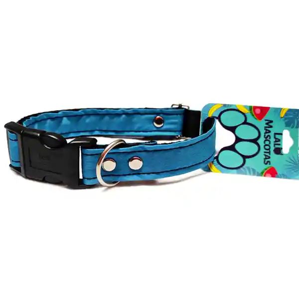 Lalo Mascotas Collar Porta Placa Azul