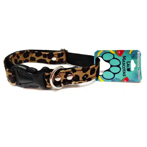 Lalo Mascotas Collar Porta Placa Animal Print