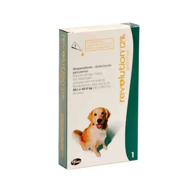 Revolution Antipulgas Verde 20.1 a 40 Kg Para Perro