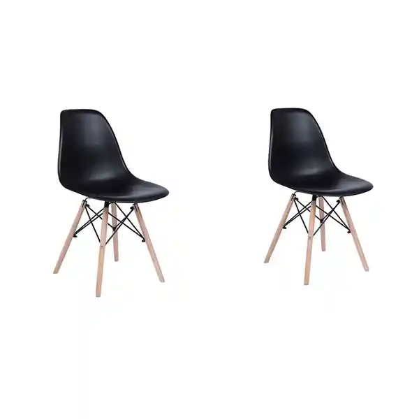 Ekonomodo Set de Sillas Eames Adulto Negro