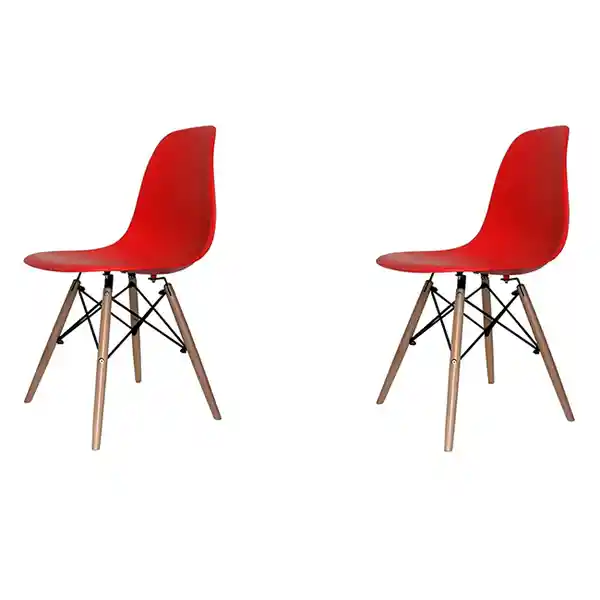 Ekonomodo Set de Sillas Eames Adulto Rojo