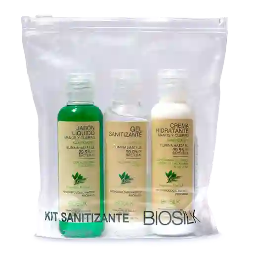 Biosilk Kit Sanitizante Jabón Líquido + Gel + Crema Hidratante