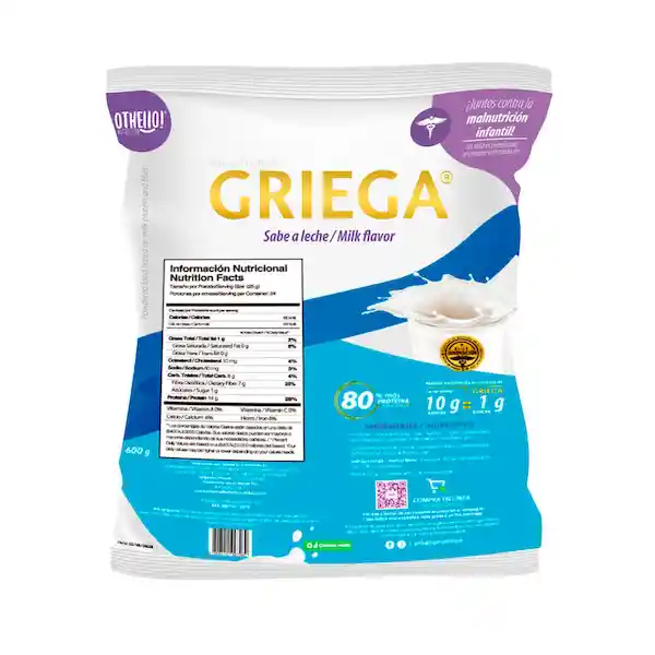 Griega Bebida en Polvo Sabor Leche