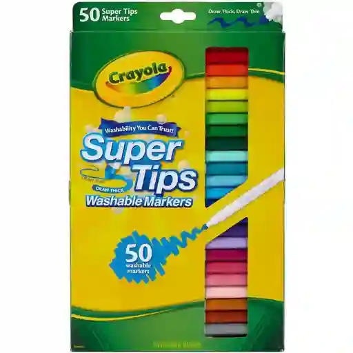 Crayola Marcador Lavable Super Tips 50 Unidades Originales