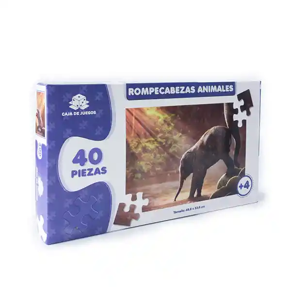 Caja de Juegos Rompecabezas Colección Animales Elefante