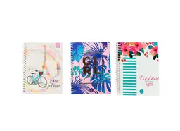Lukis Cuaderno Argollado Cuadriculado 7 Materias Grande Flores
