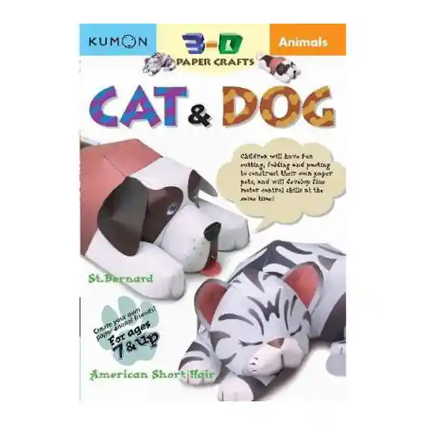 Gato y Perro 3D Paper Crafts - Kumon Publishing