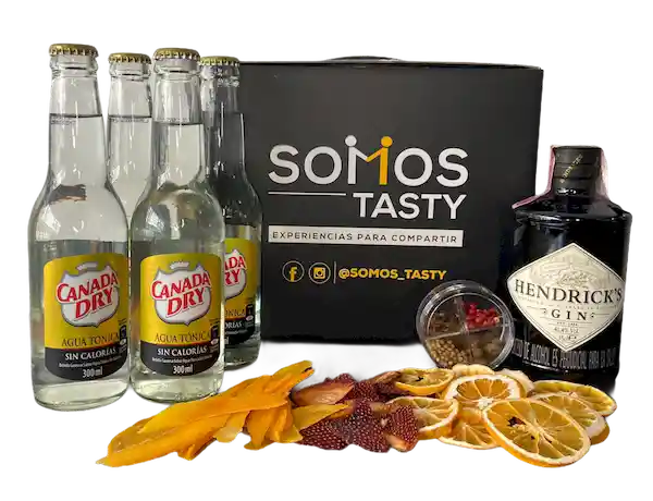 Kit Tasty Gin Tonic Hendricks y Canadá Dry 7 Cocteles