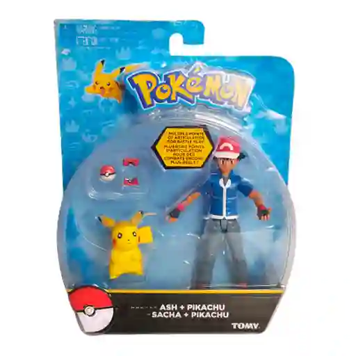 Pokémon Figura de Acción Ash & Pikachu Tomy