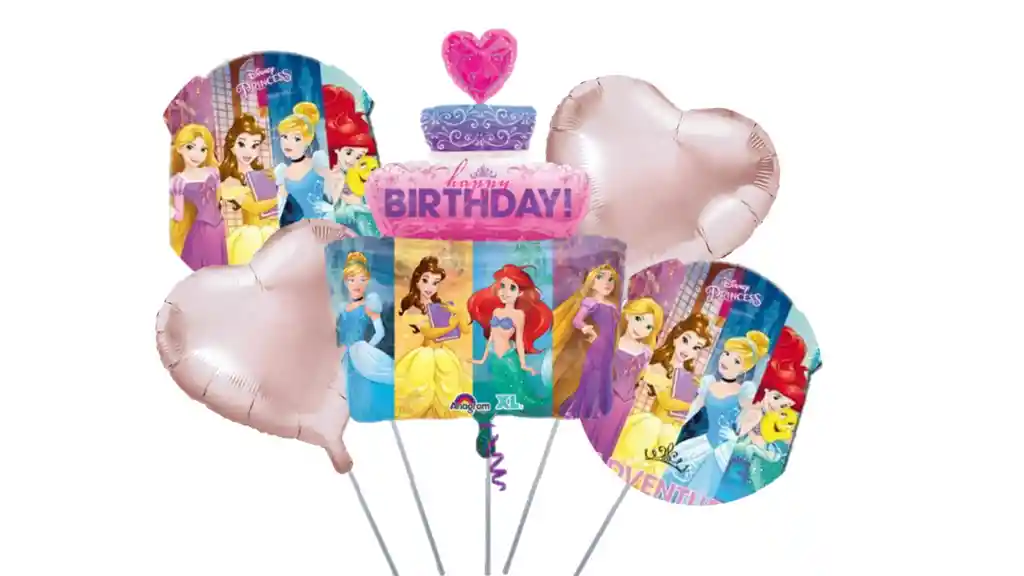 GLOBOS PRINCESAS DISNEY  X 5 PIEZAS 