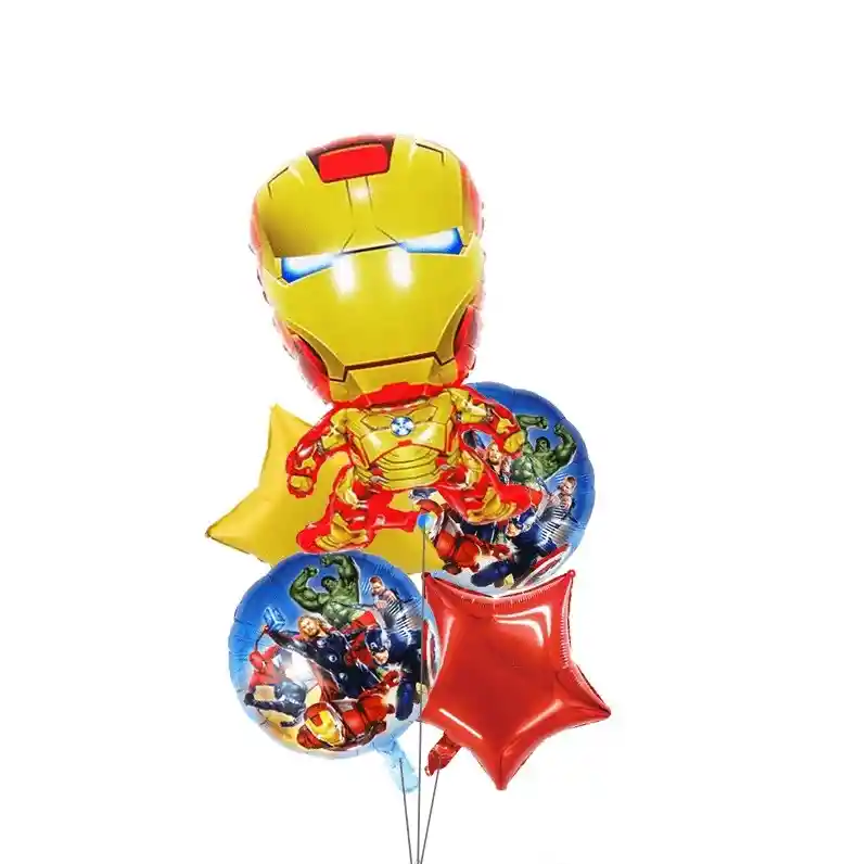 GLOBOS IRON MAN PAQUETE POR 5 PIEZAS