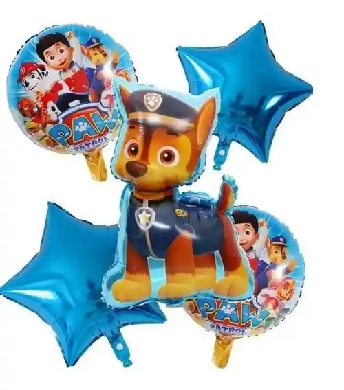 GLOBOS PATRULLA CANINA PAQUETE  5 PIEZAS