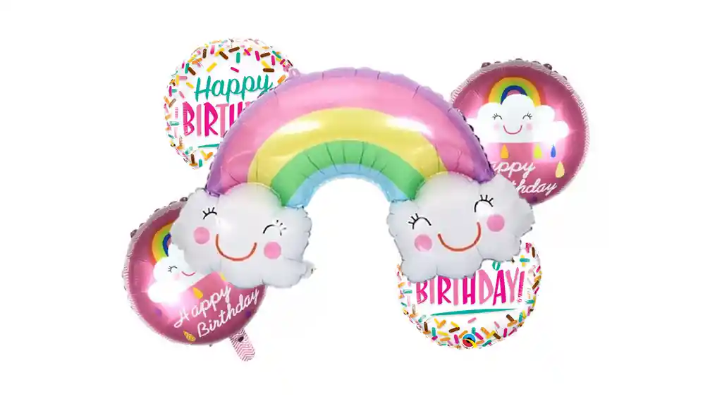 globos nube arcoiris x 5 piezas