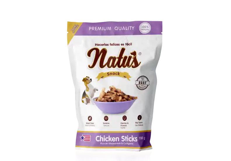 Natural Snack Para Perros Chicken Sticks 150G