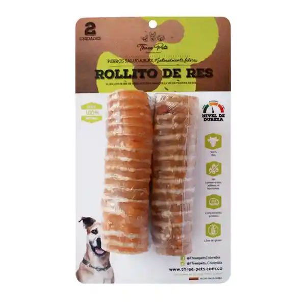 Three Pets Snacks Rollito de Res