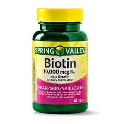 Biotina 10000 Mcg Con Keratina Spring Valley