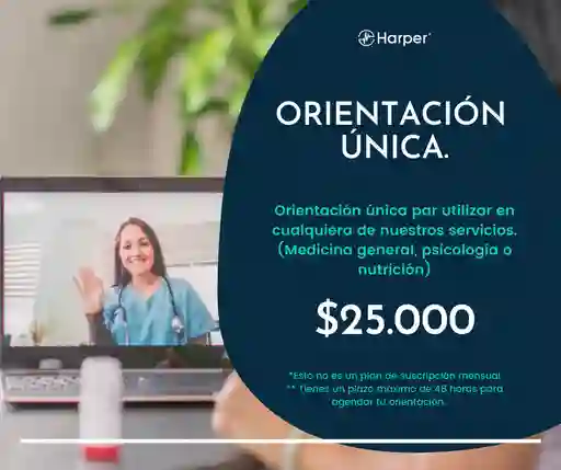 ORIENTACIÓN ÚNICA HARPER POR VIDEOLLAMADA