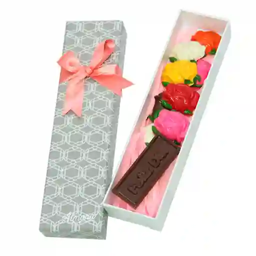 Ramo Rosas De Chocolate Por 8 Unidades