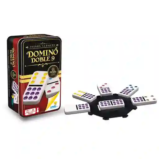 Ronda Domino Doble 9 Cubano Caja Metálica 55 Fichas