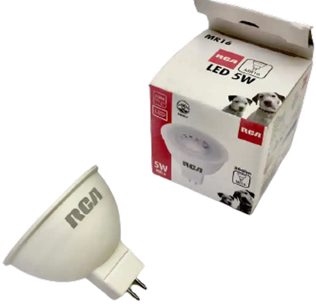 bombillo led gu5.3 Rca 5w luz calida amarrillo 380lm 87/277v