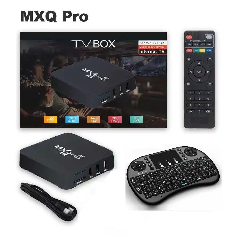 Tv Box XQ 4K 2gb Ram-16gb Android 10 + Teclado Inalámbrico