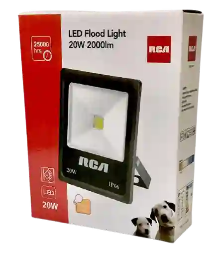 REFLECTOR LED 20W RCA IP66 LUZ CALIDA AMARILLA 2000LM 87/277V 
