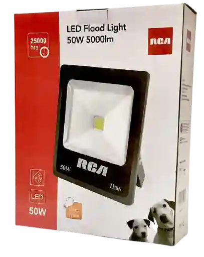 REFLECTOR LED 50W RCA IP66 LUZ CÁLIDA AMARILLA 5000LM 87/277V