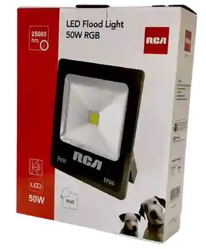 REFLECTOR LED RGB RCA 50W RC/REMOTO MULTICOLORES PROGRAMABLE 