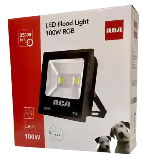 REFLECTOR LED RGB RCA 100W MULTICOLORES RC/CONTROL 87/277V 