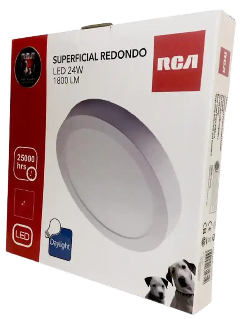 PANEL LED 24W RCA REDONDO SOBREPONER LUZ BLANCA 1680LM 87/277V