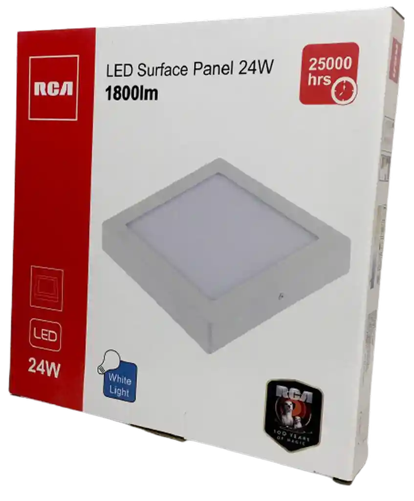 PANEL LED 24W RCA CUADRADO SOBREPONER LUZ BLANCA 1800LM 87/277V