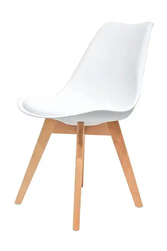 silla de comedor eames tapizada blanca IG 08