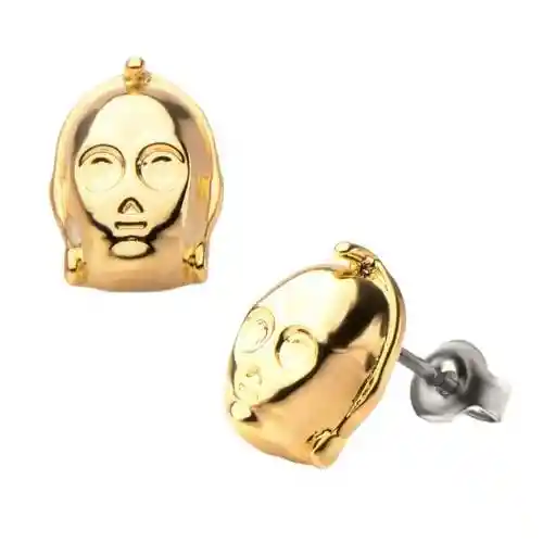 TooGEEK Aretes Star Wars C-3PO Dorado