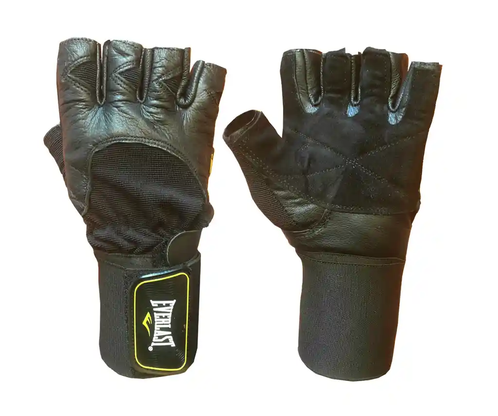 Guantes Para Pesas Everlast Cuero Pu Con Muñequera 