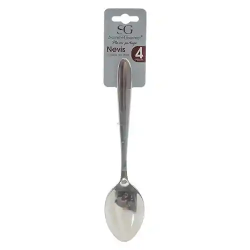 Cucharas Para Sopa en Acero Inoxidable. Incluye 4 Cucharas Dimensiones: L. 19  cm x L. 4  cm. Espesor: 2, 3 mm. Peso: 38 g 170 g. Sku 192315