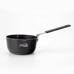 Perol Elaborado en Material Aluminio Con Recubrimiento en Antiadherente Color Negro. Mango Ergonómico Recubierto Con Bakelita Resistente a Altas Temperaturas Apto Para Quemador de Gas, Eléctrico y Halógeno. Apto Para Lavavajillas. 12  cm. Sku 202094