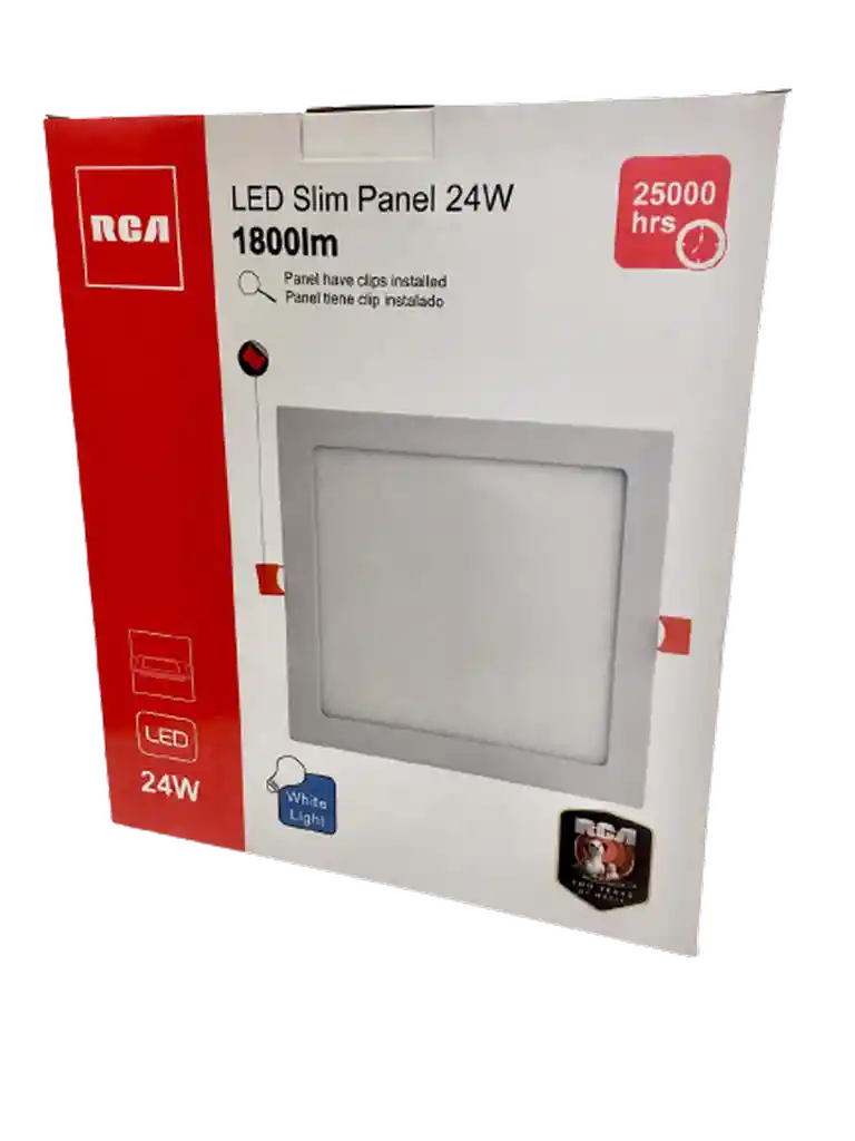 PANEL LED 24W RCA CUADRADO INCRUSTAR LUZ BLANCA 1800LM 87/277V