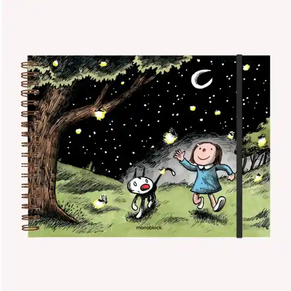 Monoblock Cuaderno Liso Noche Estrellada