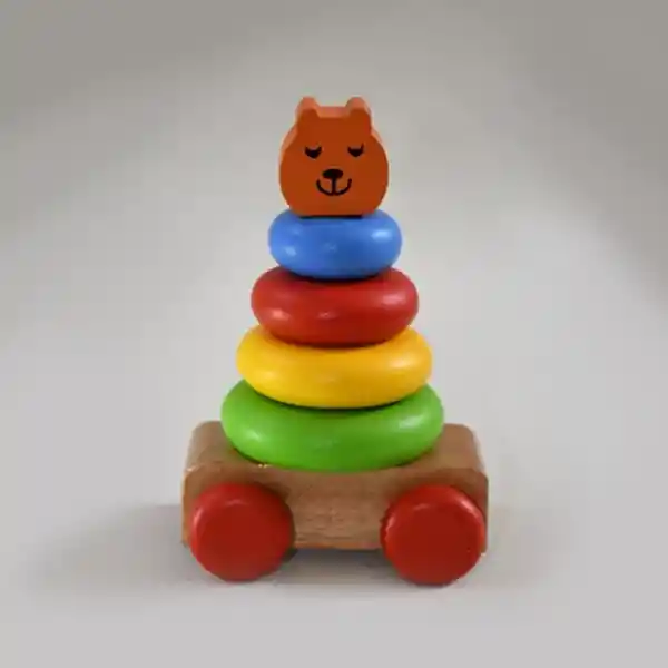 Triotoy Juego Didáctico Torre de Discos Payaso de Madera