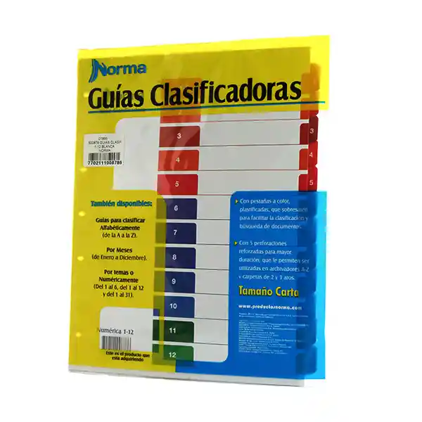 Norma Guía Clasificatoria Numérica 1-12 Blanca